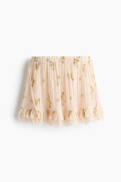 Crinkled tie-detail skirt