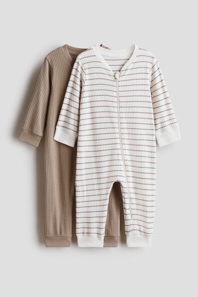 2-pack cotton sleepsuits