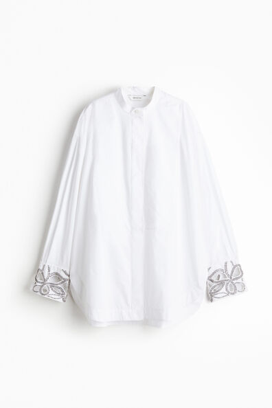 Rhinestone-detail tuxedo shirt