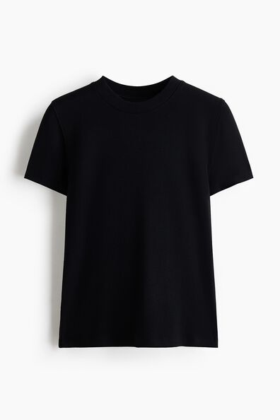 Ribbed viscose T-shirt