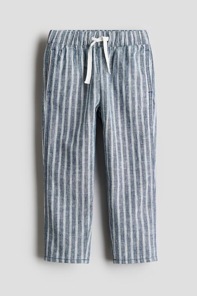 Linen-blend pull-on trousers