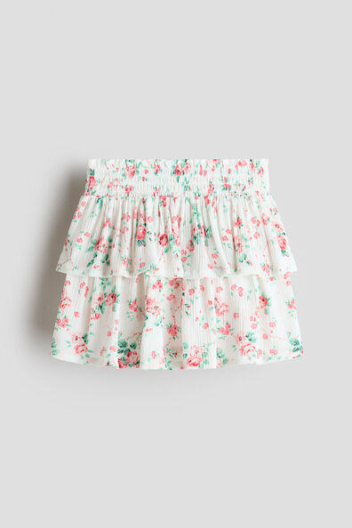 Tiered viscose skirt