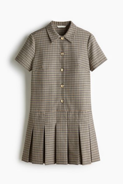 Pleated-skirt dress