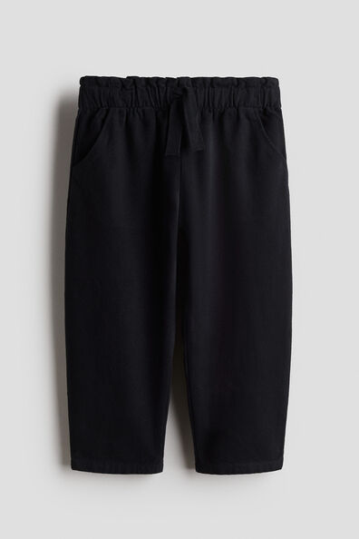 Cotton barrel-leg trousers