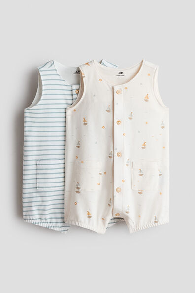 2-pack cotton romper suits
