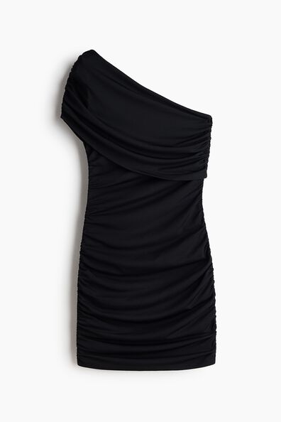 Draped one-shoulder dress