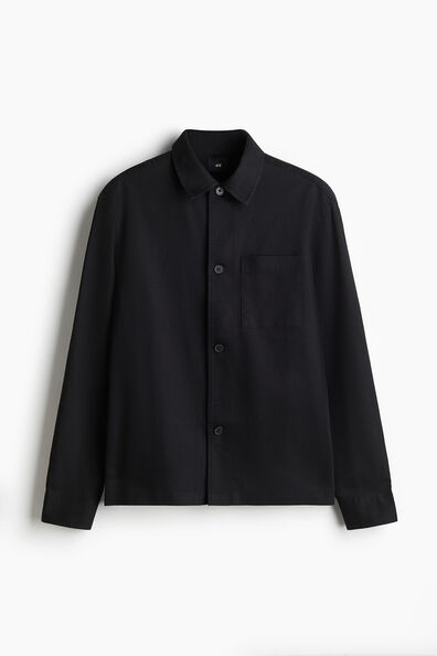 Regular Fit Linen-blend overshirt