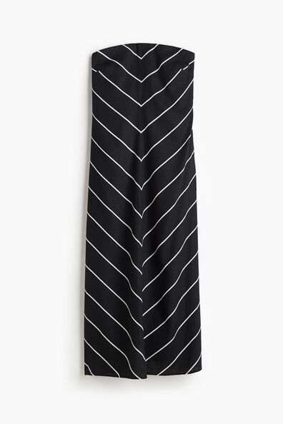 Linen-blend bandeau dress
