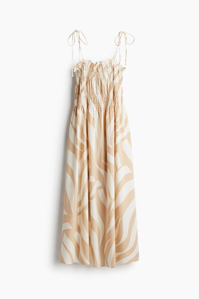Smocked tie-strap dress