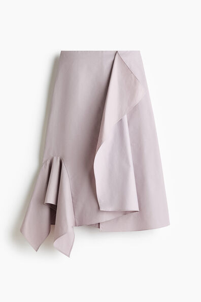 Asymmetric wrap skirt