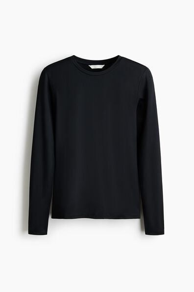 Long-sleeved microfibre top