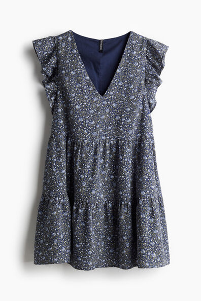 Flutter-sleeved A-line dress