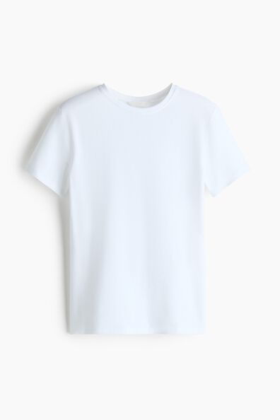 Fitted cotton-blend T-shirt