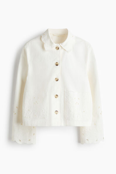 Broderie anglaise twill jacket