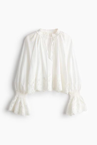 Lace-trimmed blouse
