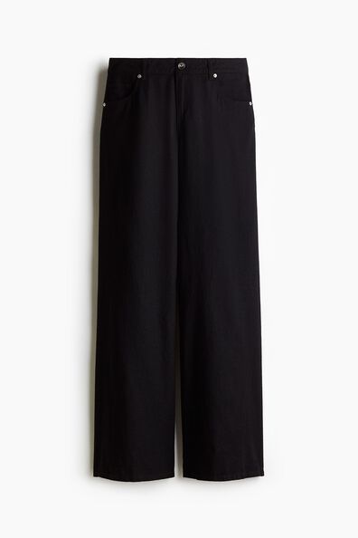 Wide linen-blend trousers