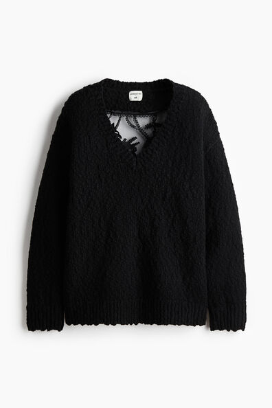 Embroidered wool-blend jumper