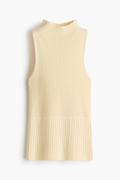 Rib-knit turtleneck top