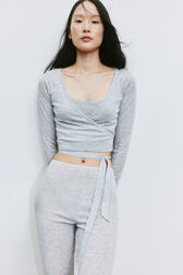 Tie Detail Knit Cardigan Taupe