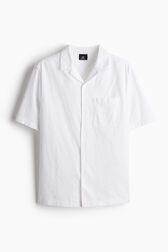 Box fit short sleeved linen shirt - Aqua-Esque