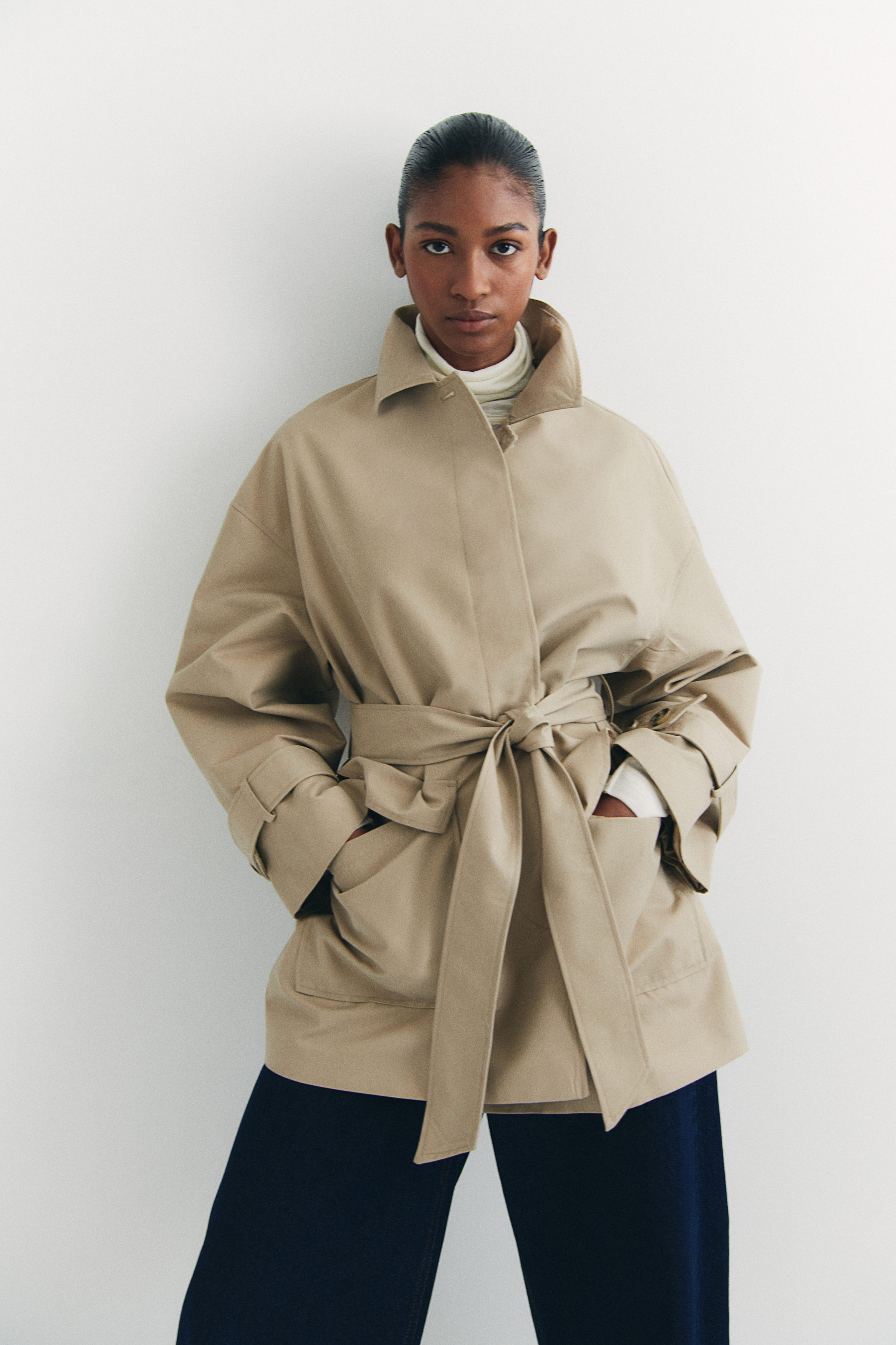 ジャケット・アウター fetico BELTED RAYON TWILL JACKET BIOTOP(ビオトープ) / WOMENS【FETICO】BELTED RAYON TWILL