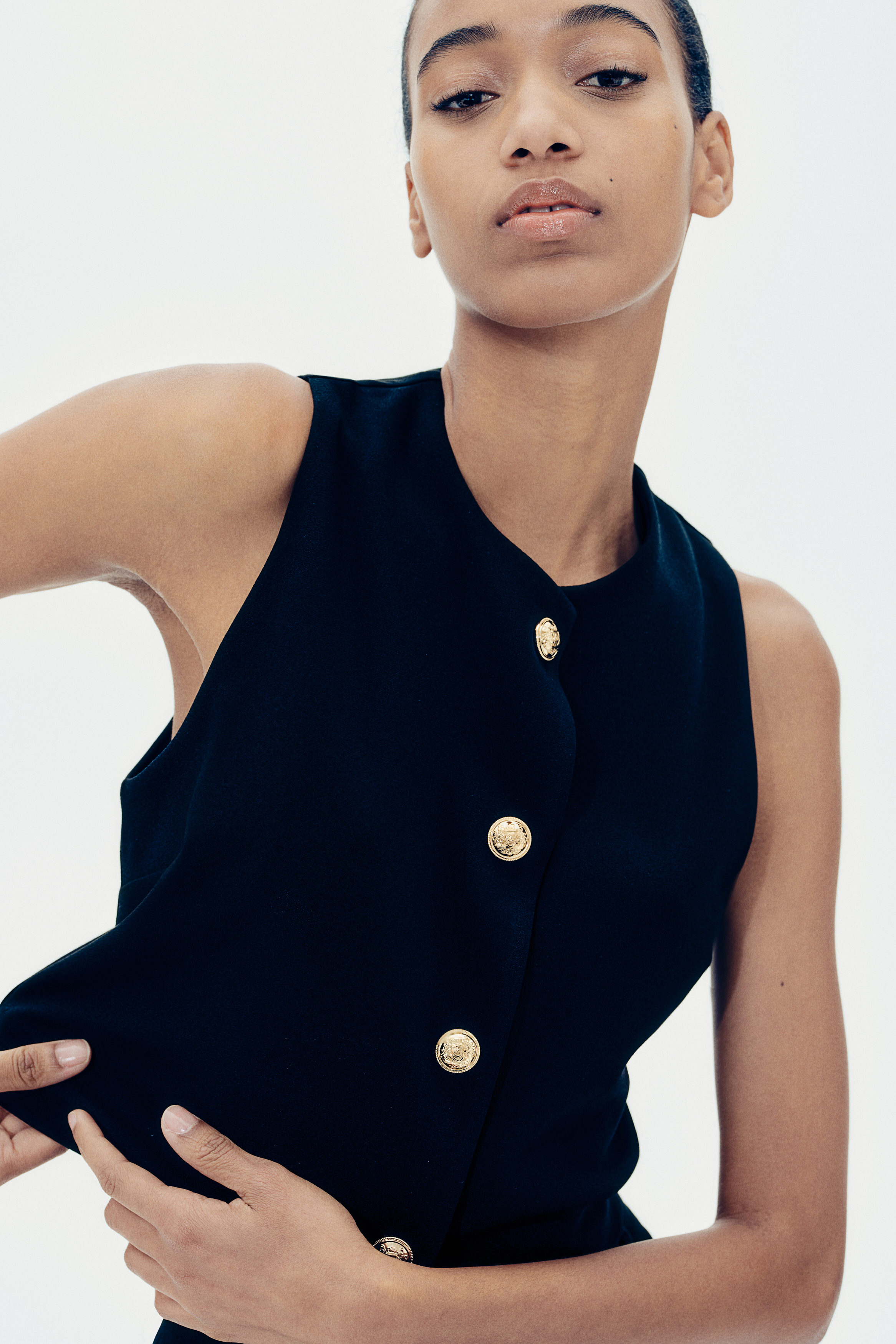 Bouclé jersey waistcoat