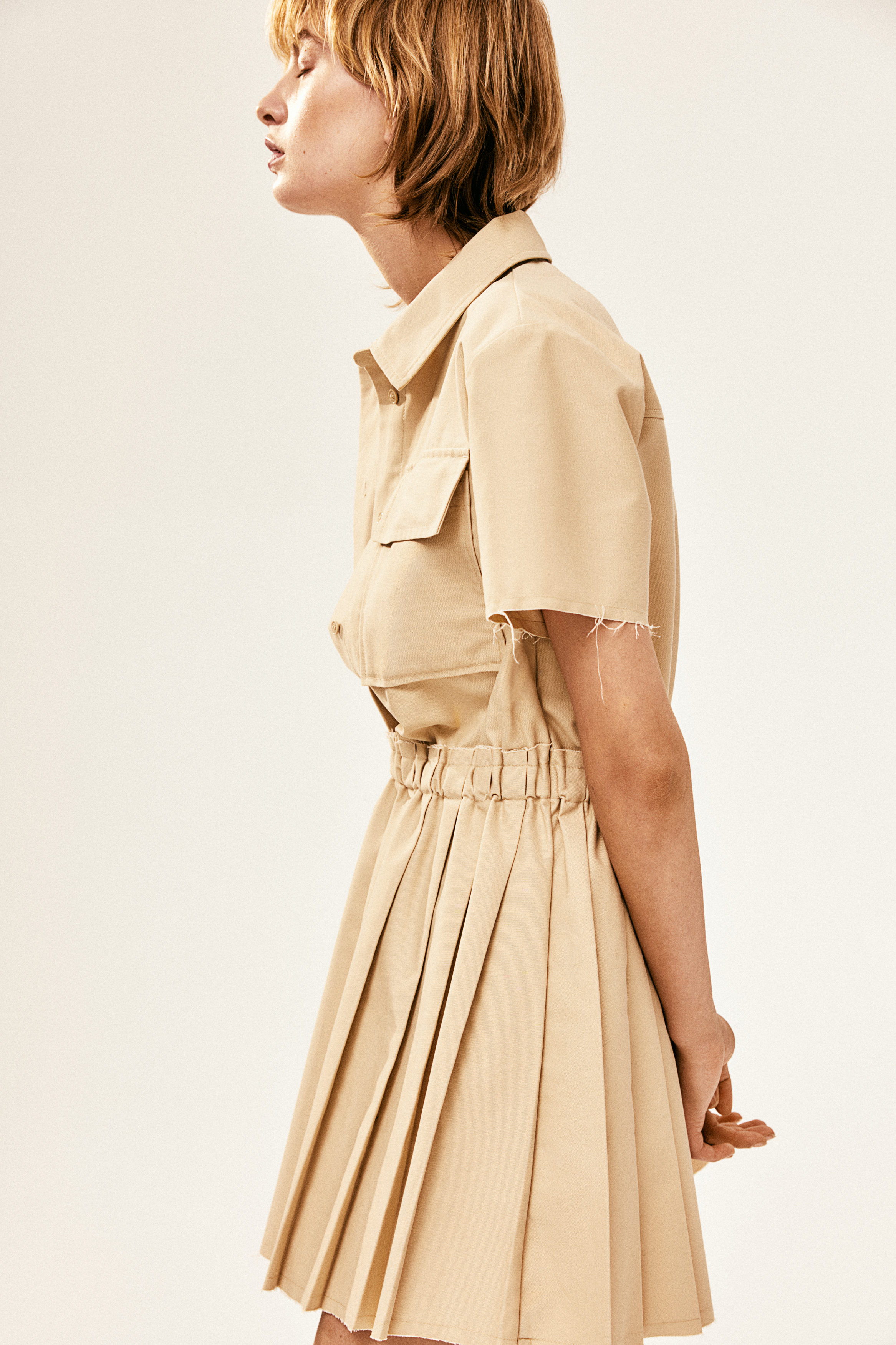 Pleated-skirt utility dress Pleated-skirt utility dress