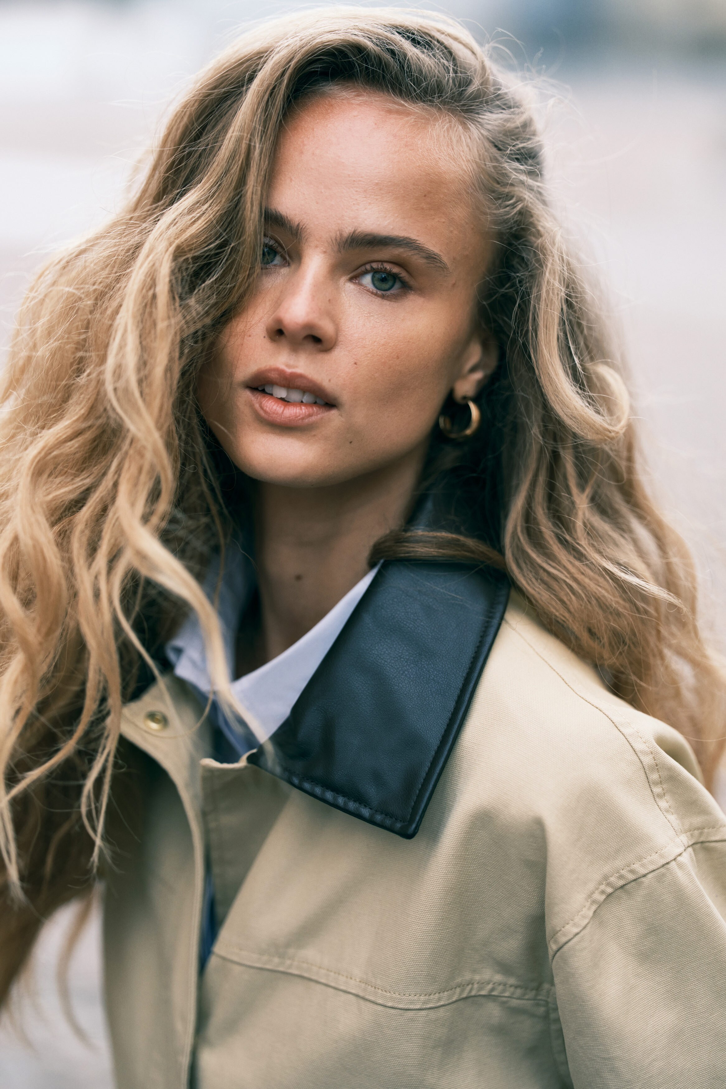 ジャケット・アウター Collarless Twill Jacket Coated-collar twill jacket