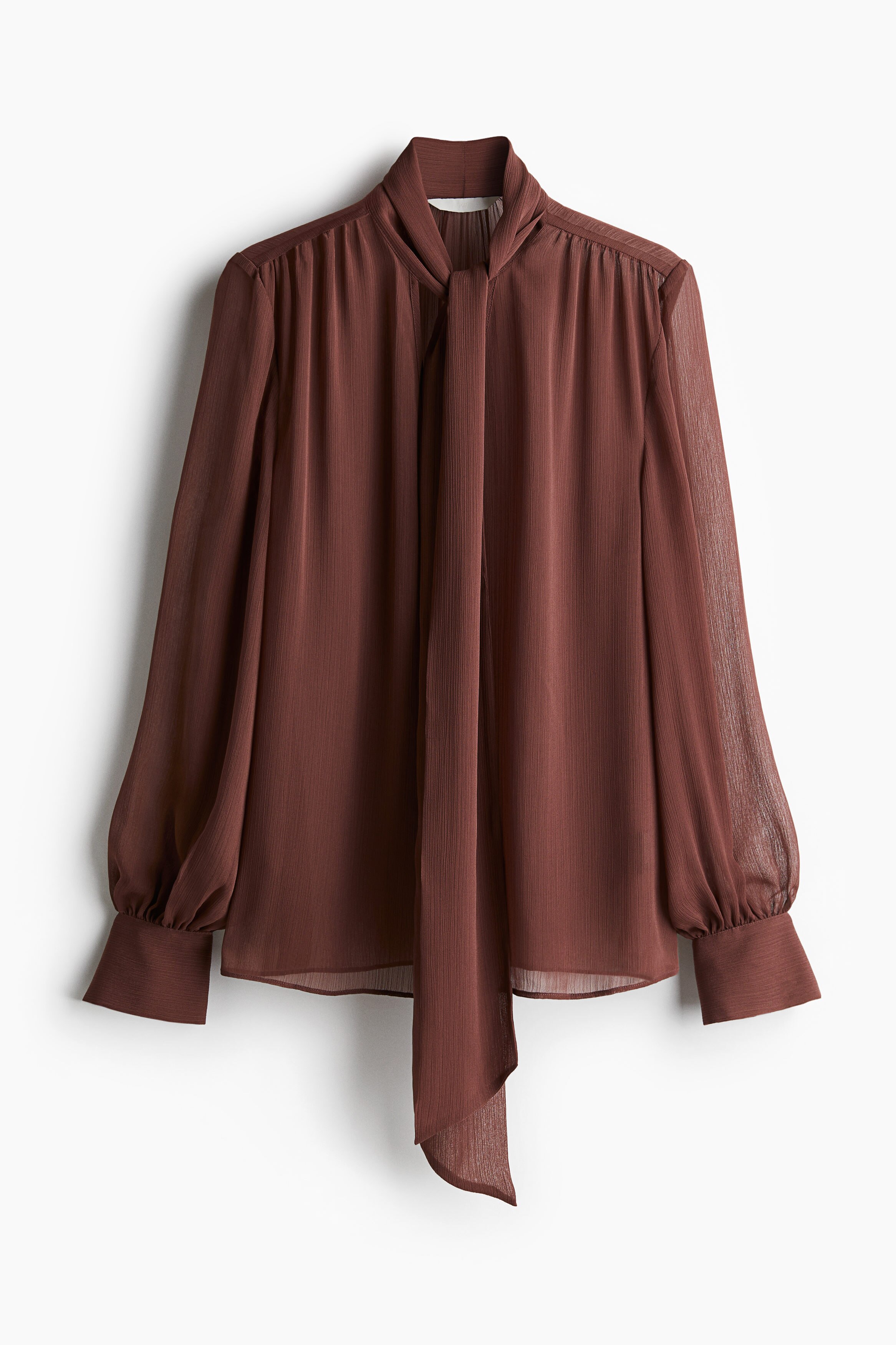 Tie-neck chiffon blouse