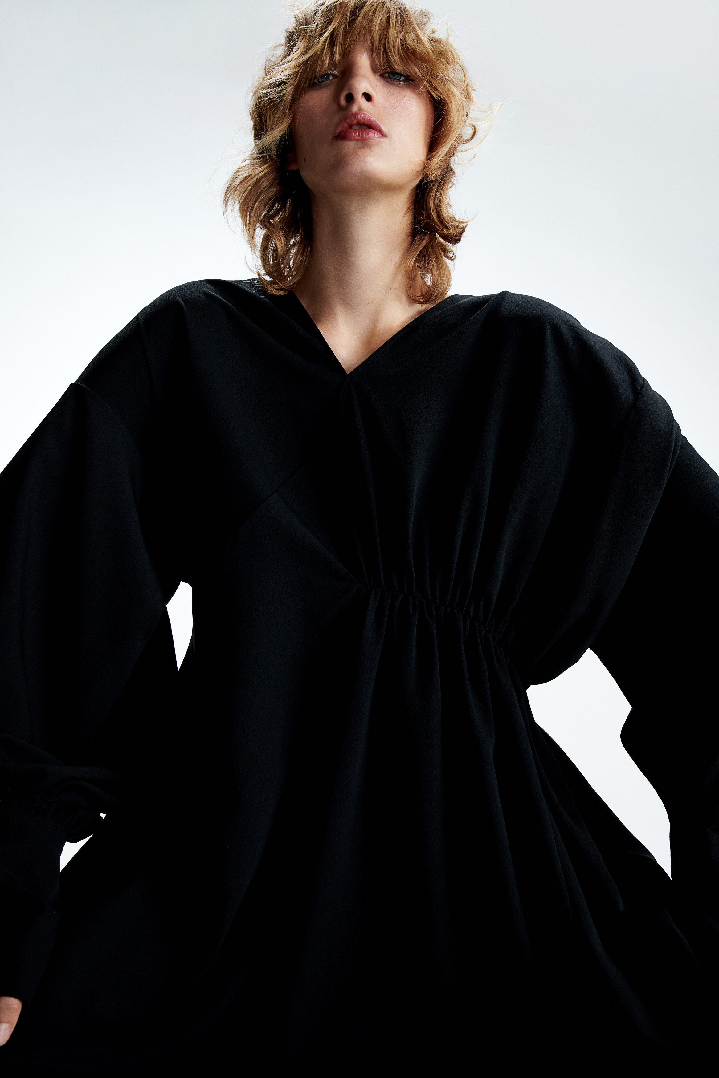Asymmetric crêpe dress