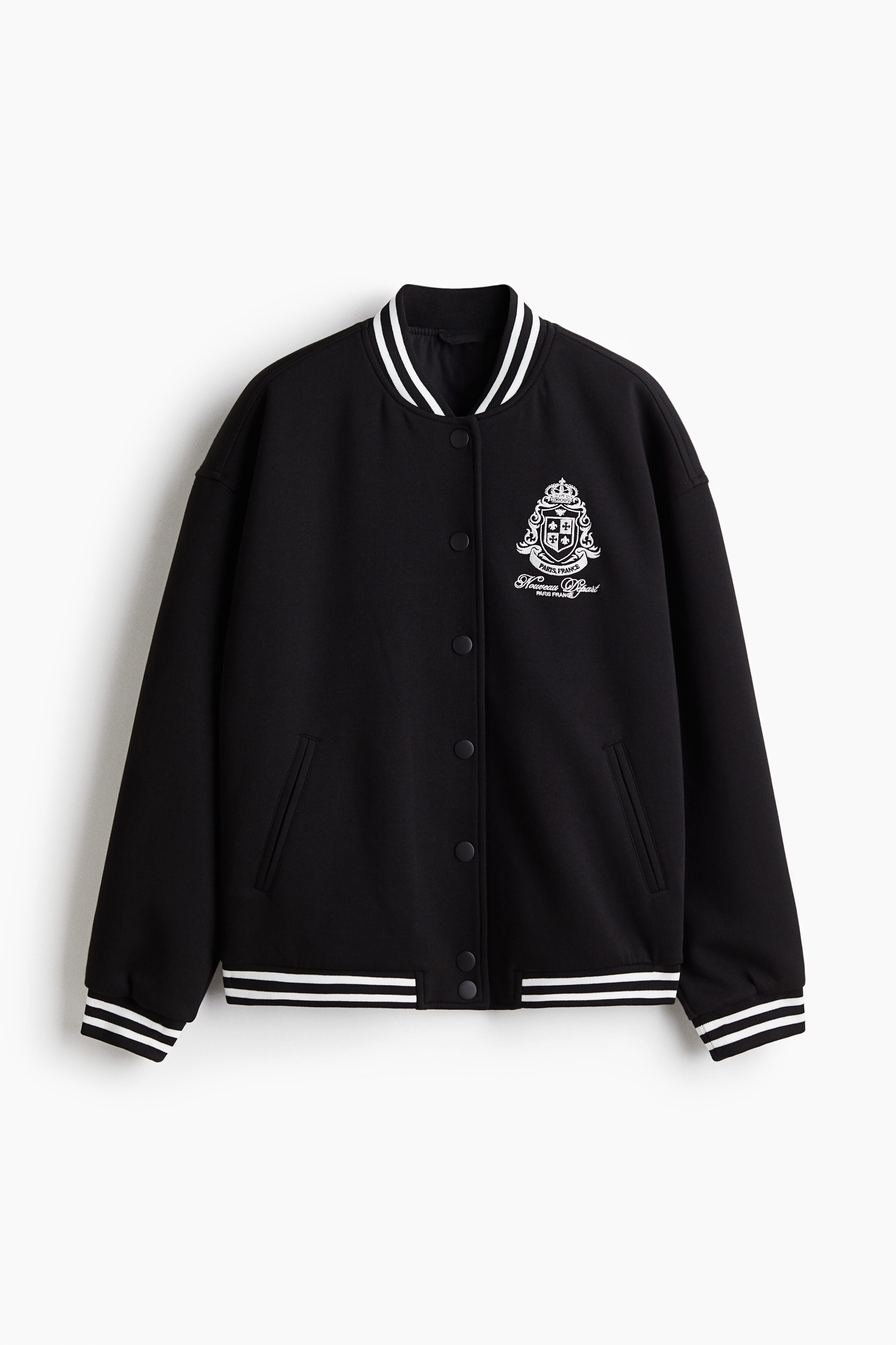 Motif-detail baseball jacket