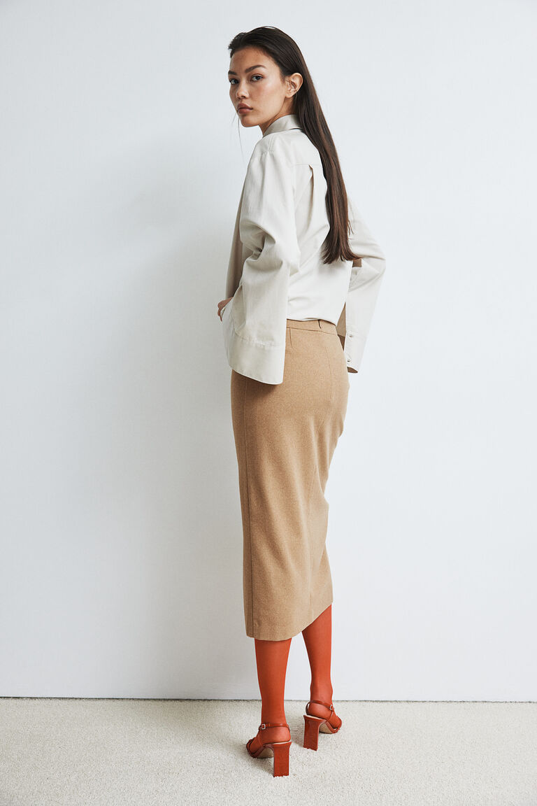 スカート WOOL BLEND PENCIL SKIRT ZARA WOMAN SS24 WOOL PENCIL SKIRT ZW COLLECTION SZ. XS, S, M