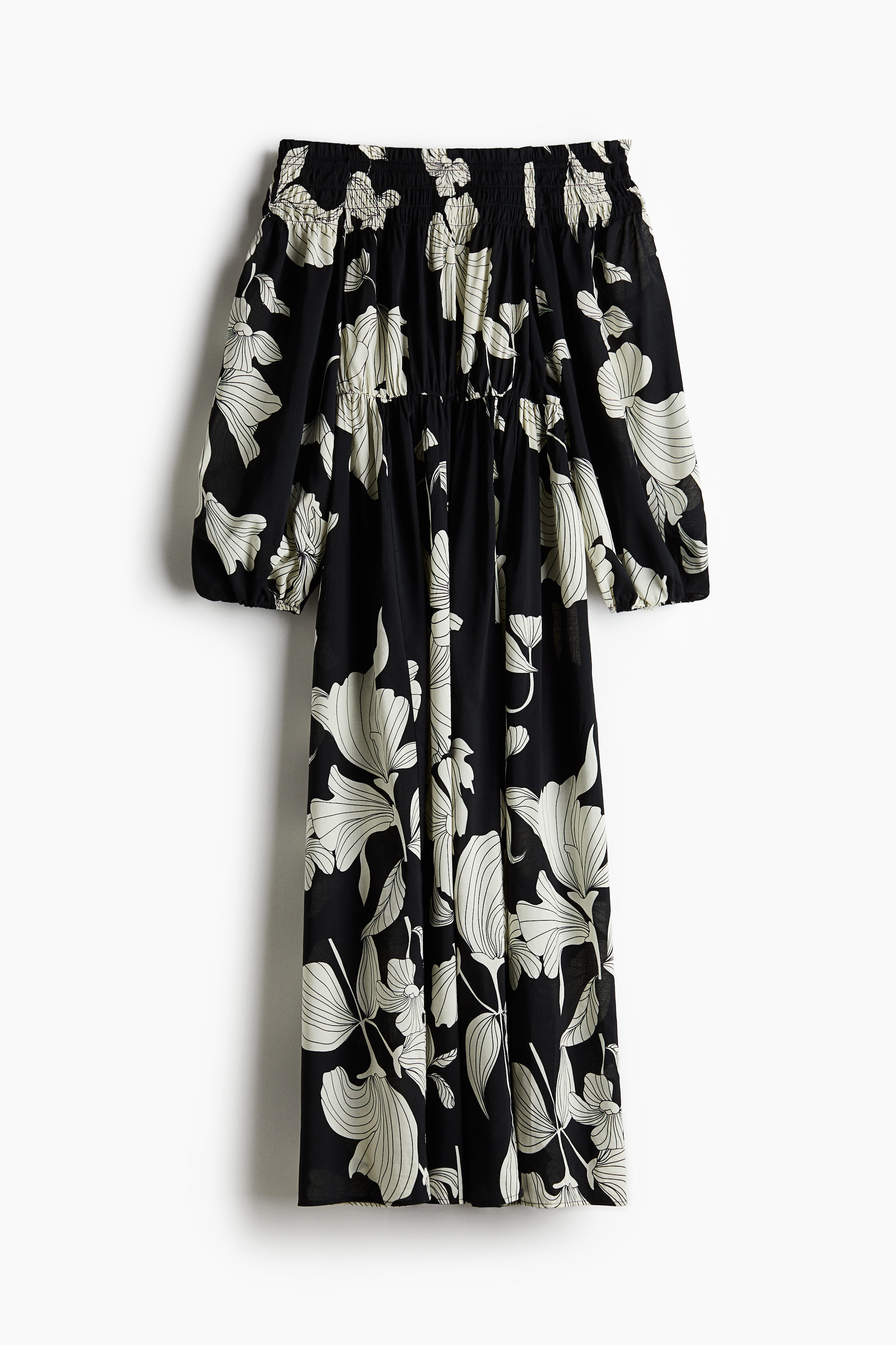 Smock-topped off-the-shoulder dress