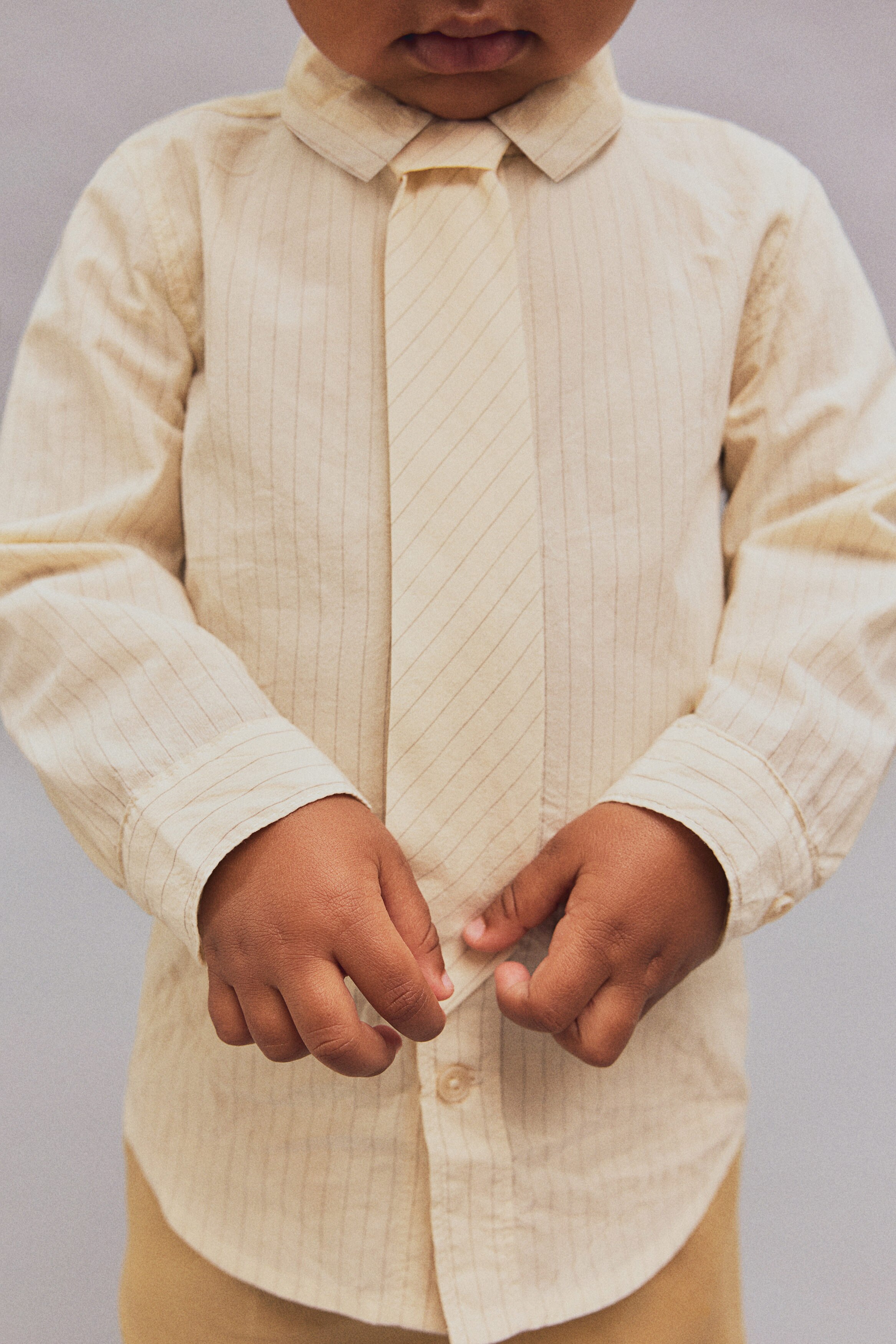 cream shirt and tie set