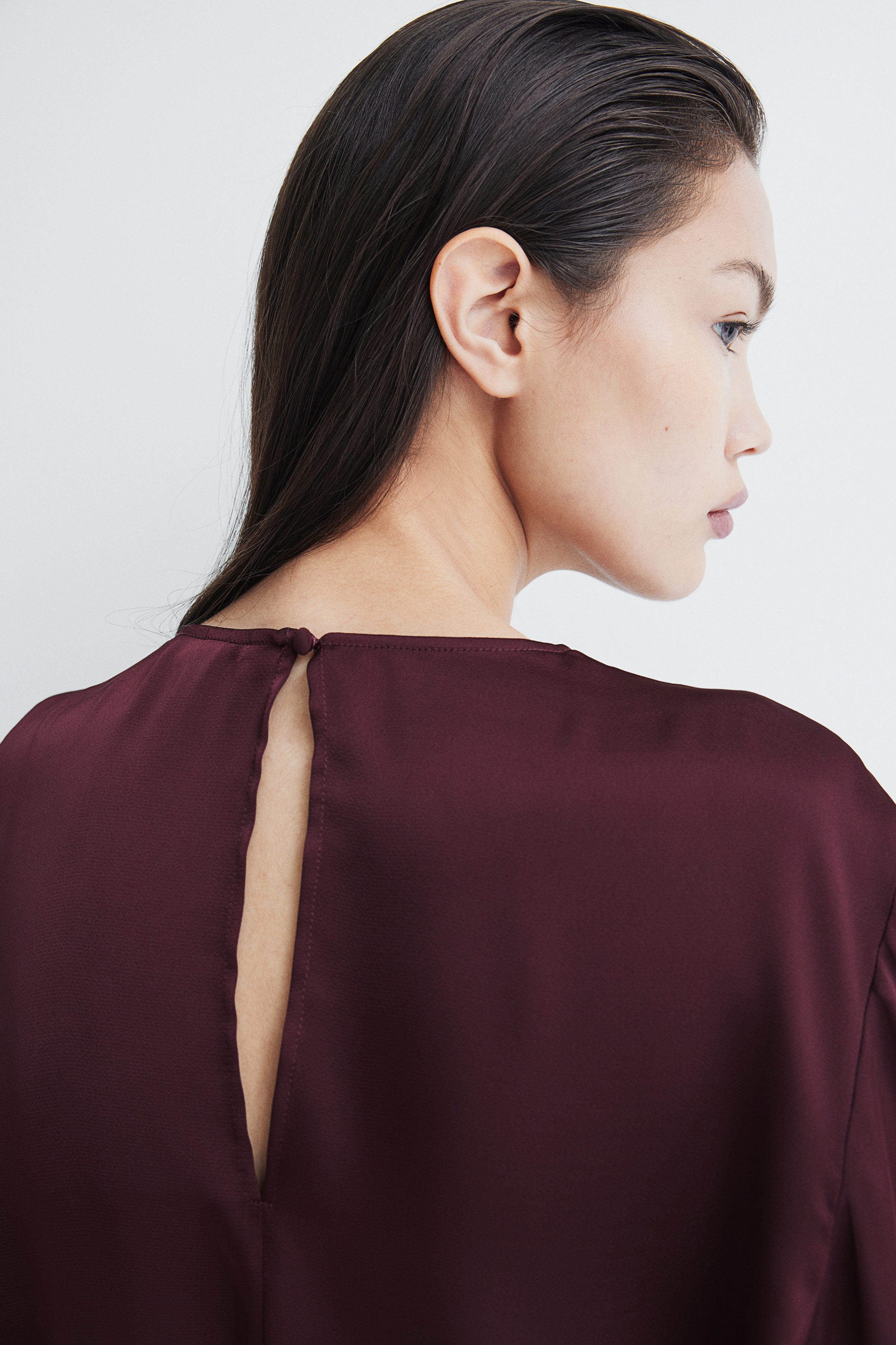 売れ筋商品|||マッシモ ドゥッティ シャツ レディース トップス WITH ELASTICATED HEM - Blouse - mottled bordeaux Women's Shirts & Blouses - Massimo Dutti - US