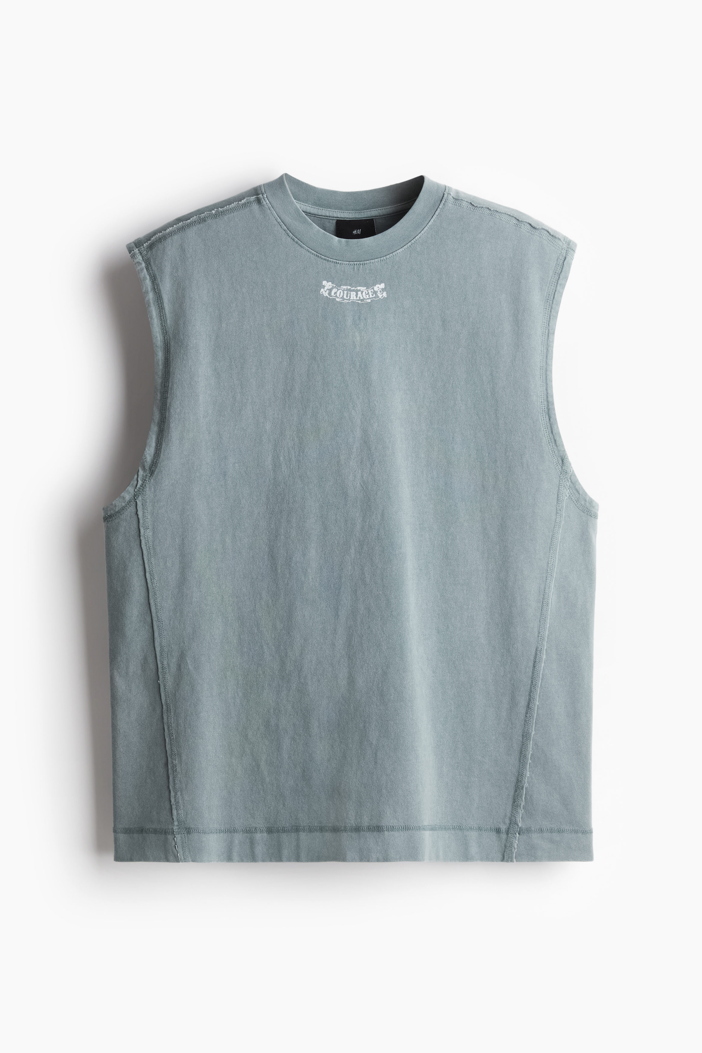Loose Fit Sleeveless printed T-shirt | Sage green/Rodeo