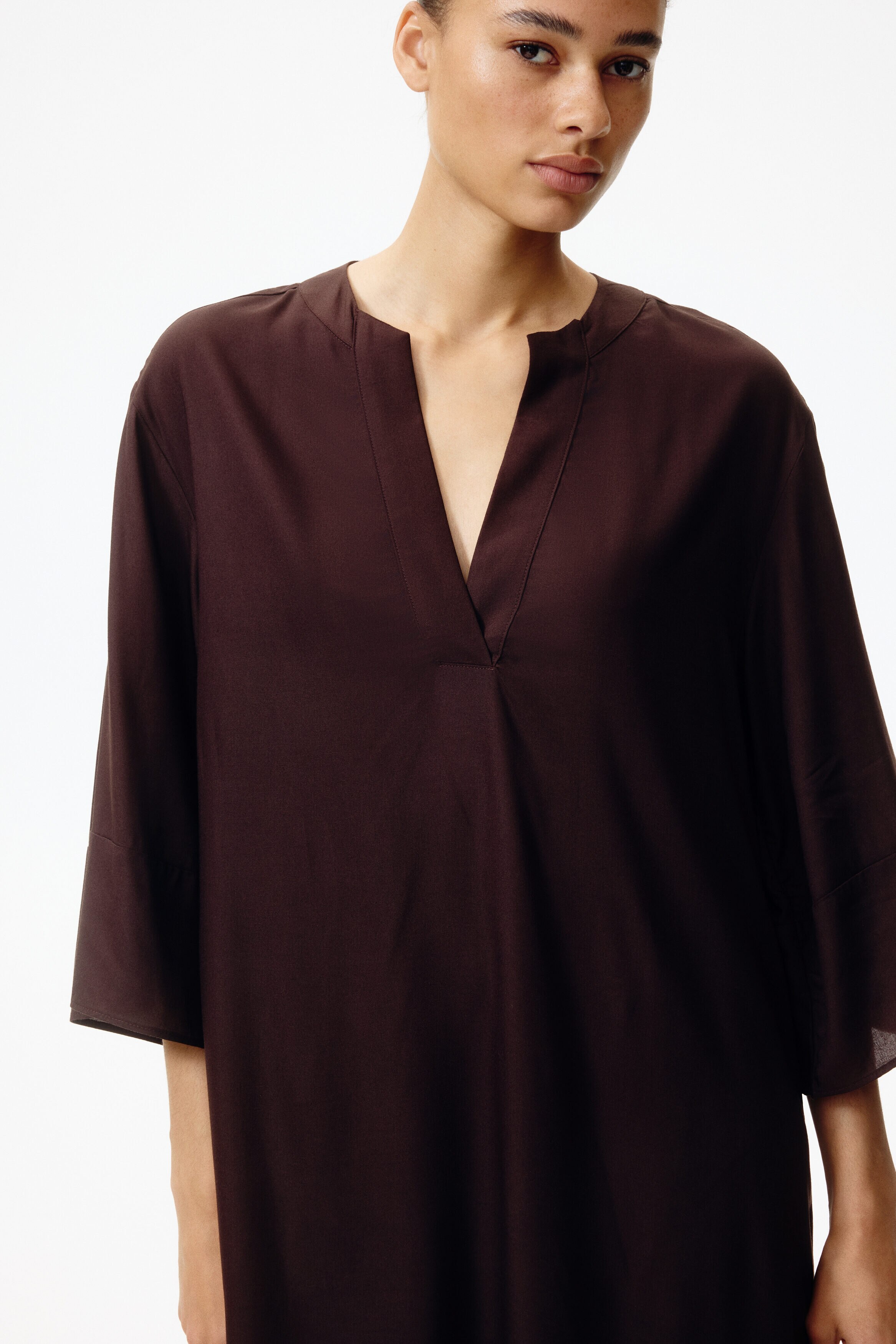 ミストレアスShoulder Ribbon Soft Chiffon Tunic ミストレアス 