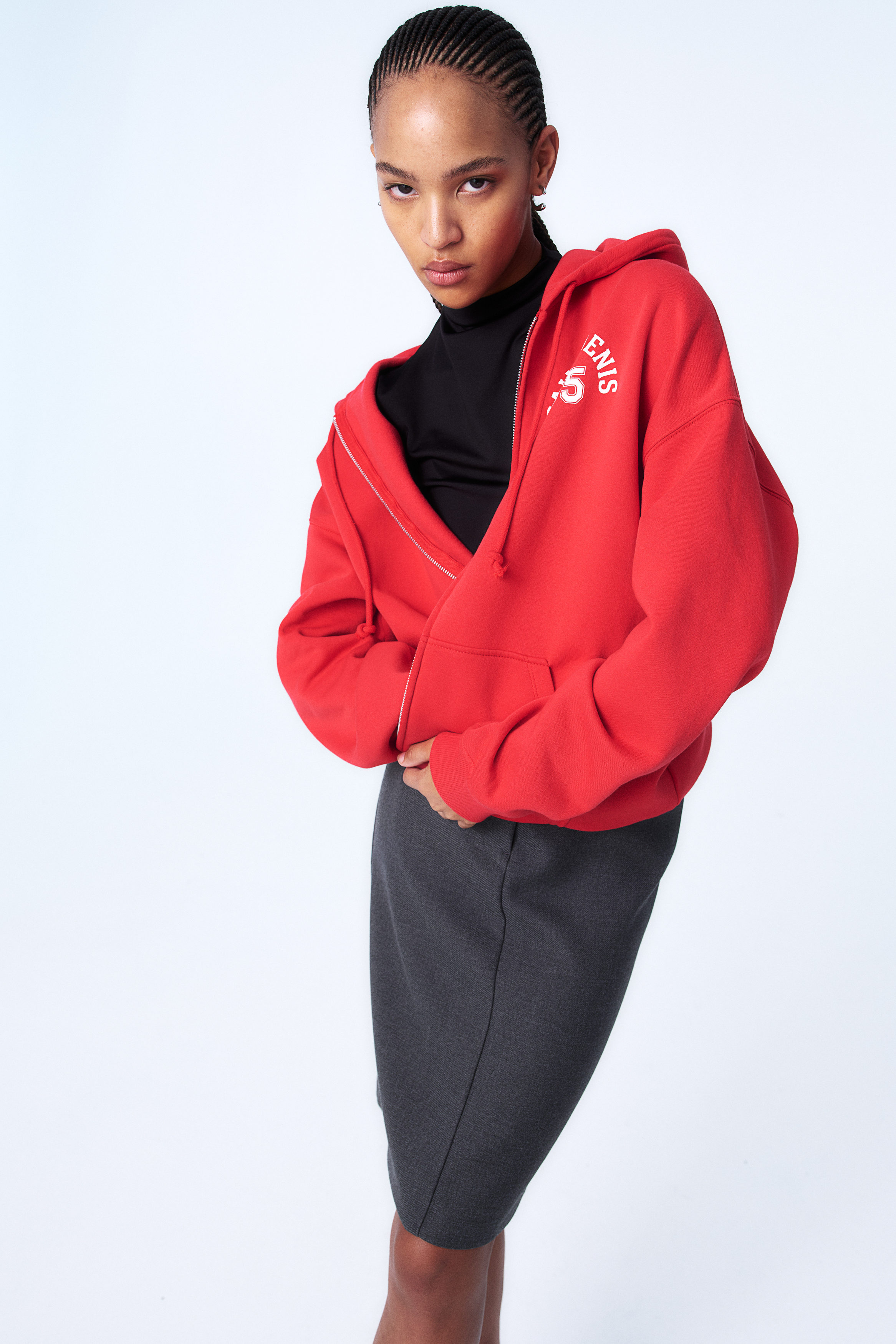 Oversized zip-through hoodie