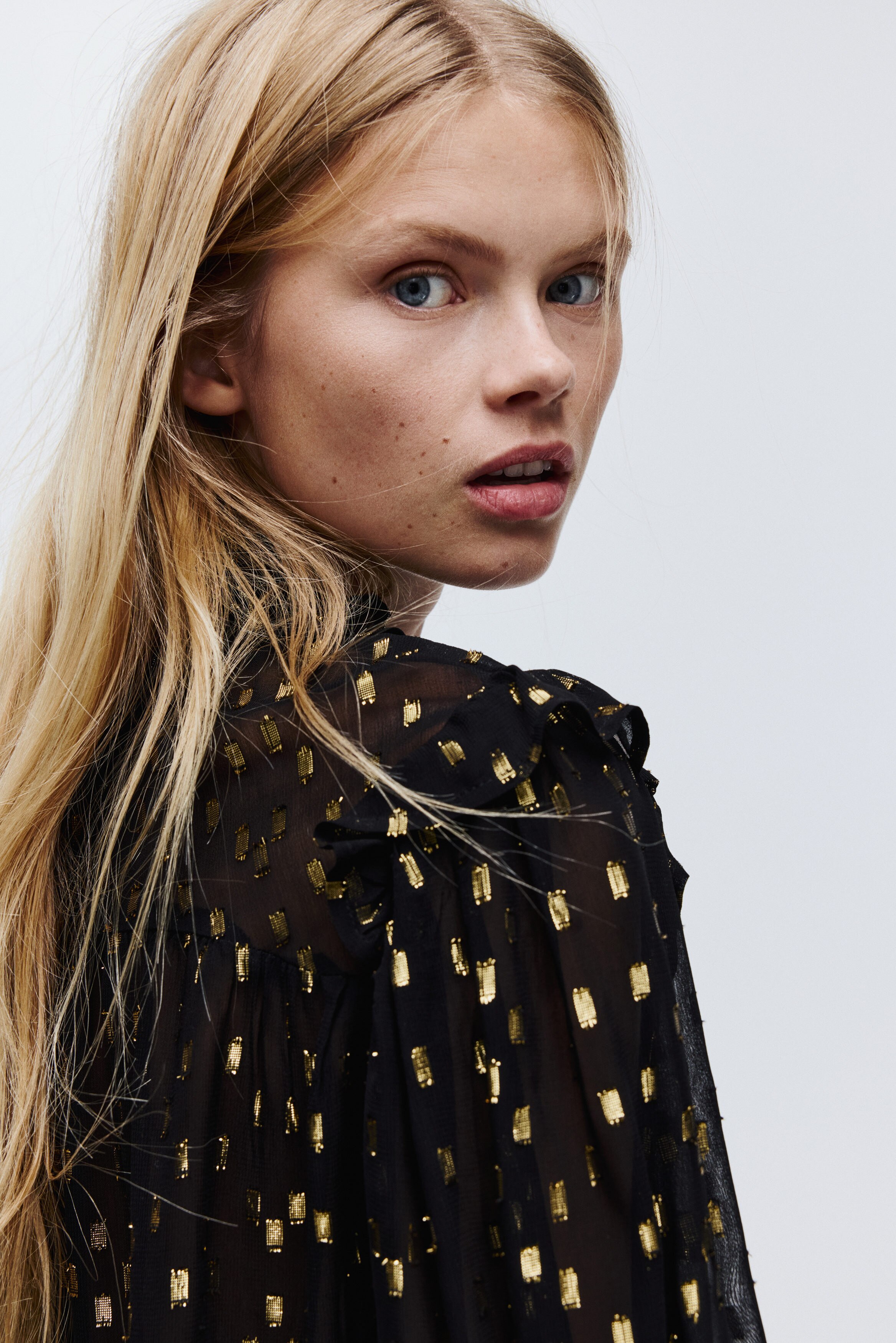 Jacquard-weave blouse