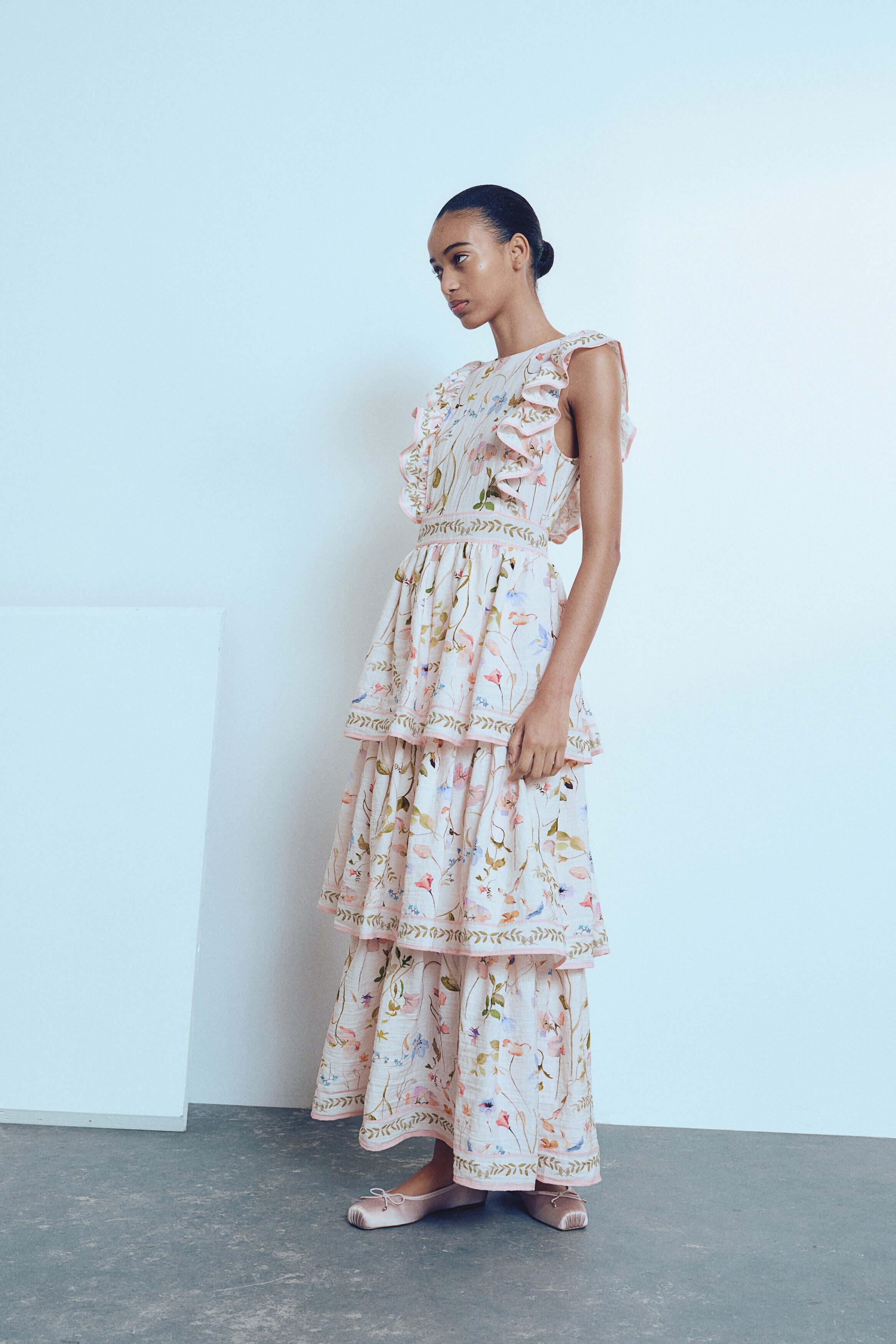 Frill-trimmed dress