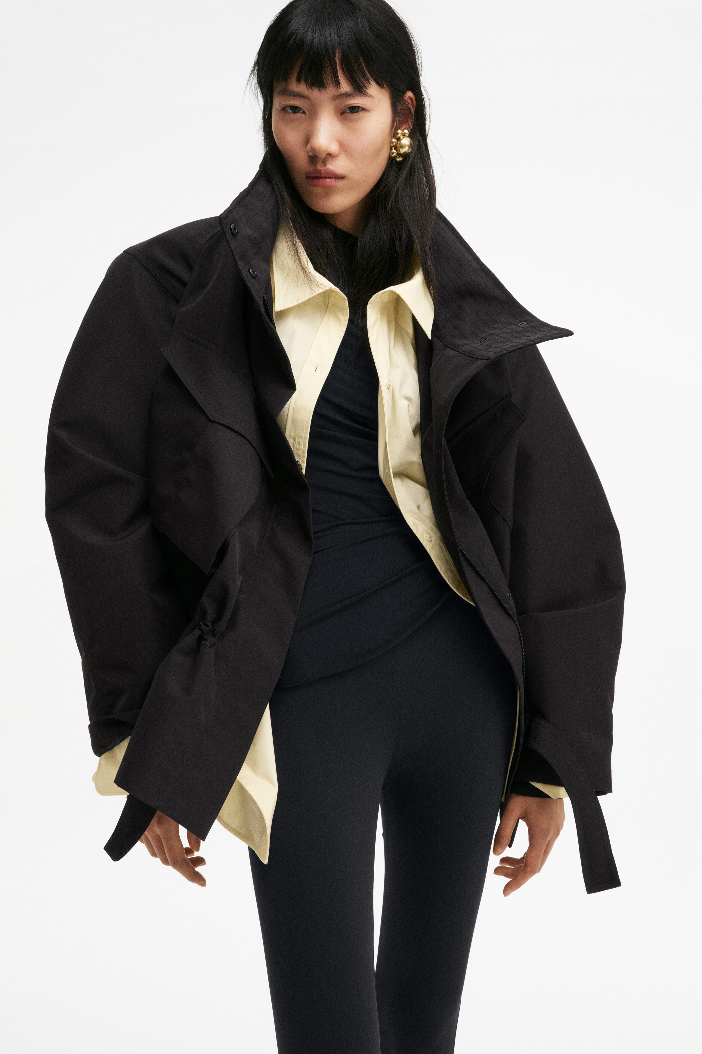 H&M Studio フーデットペプラムジャケットH&Mコラボペプラムジャケット 