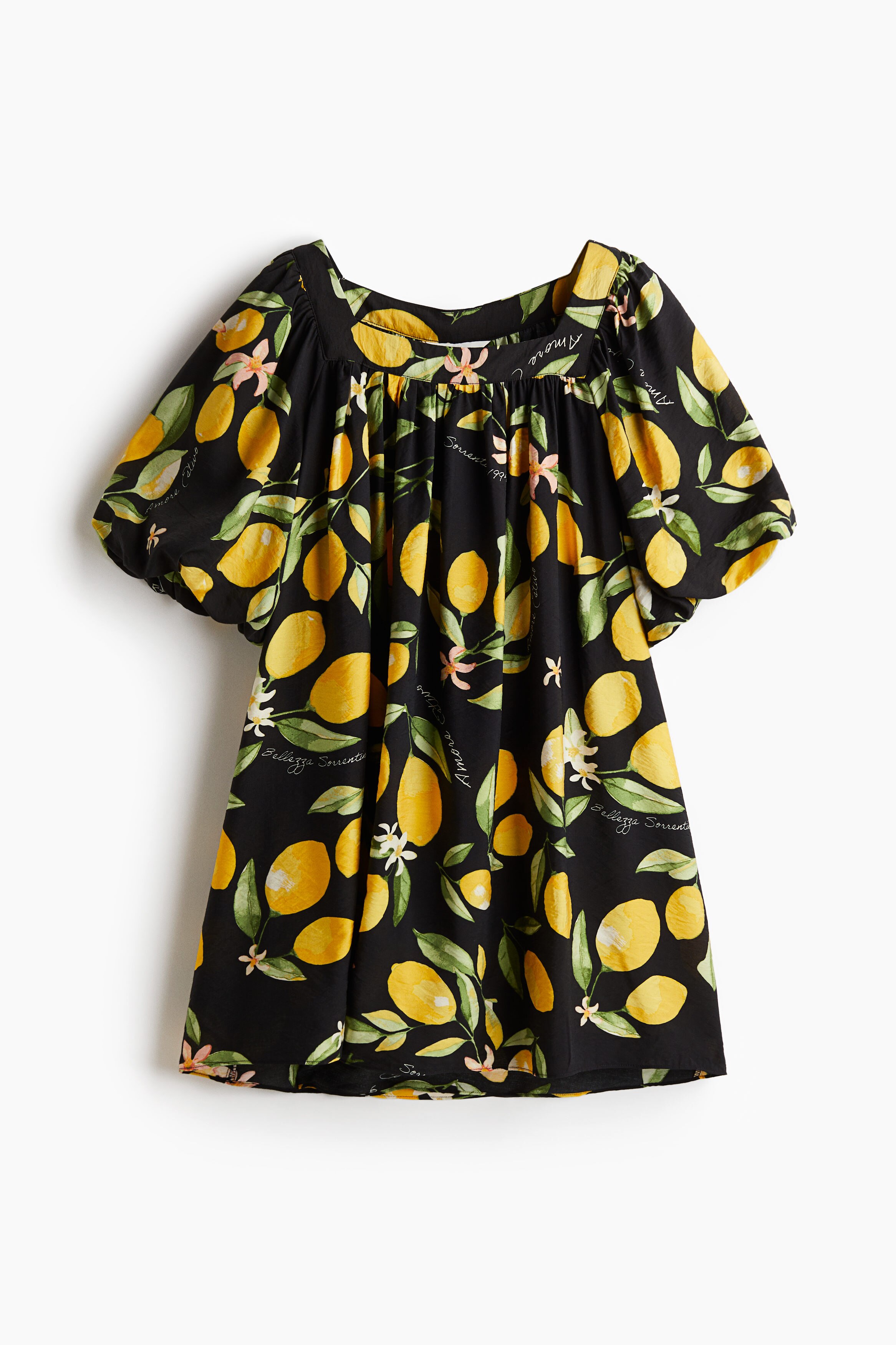 Balloon-sleeved tunic dress