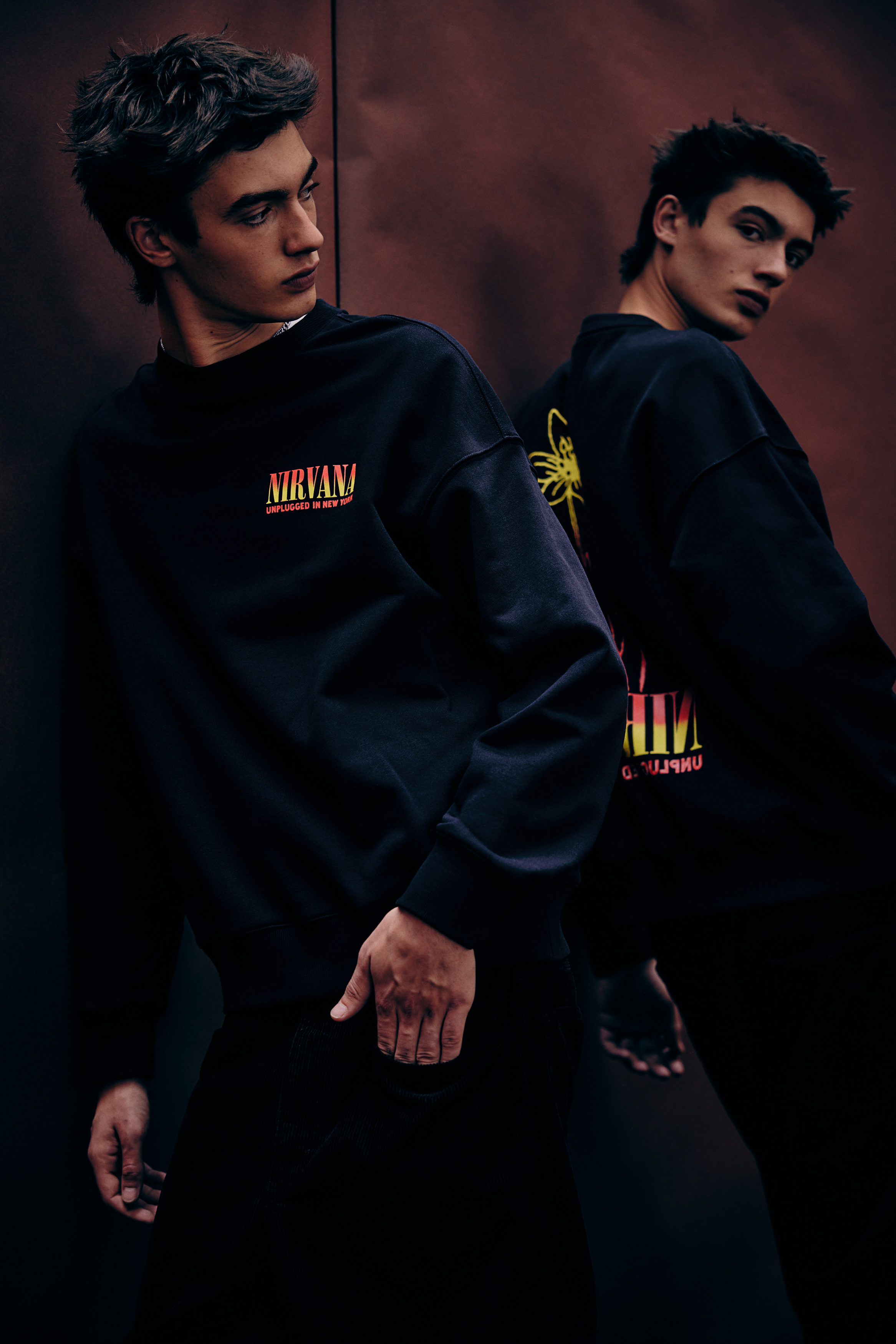 スウェット・トレーナー Luxury Street Wear vintage sweat black nirbana unisexual Oversized Fit Printed sweatshirt