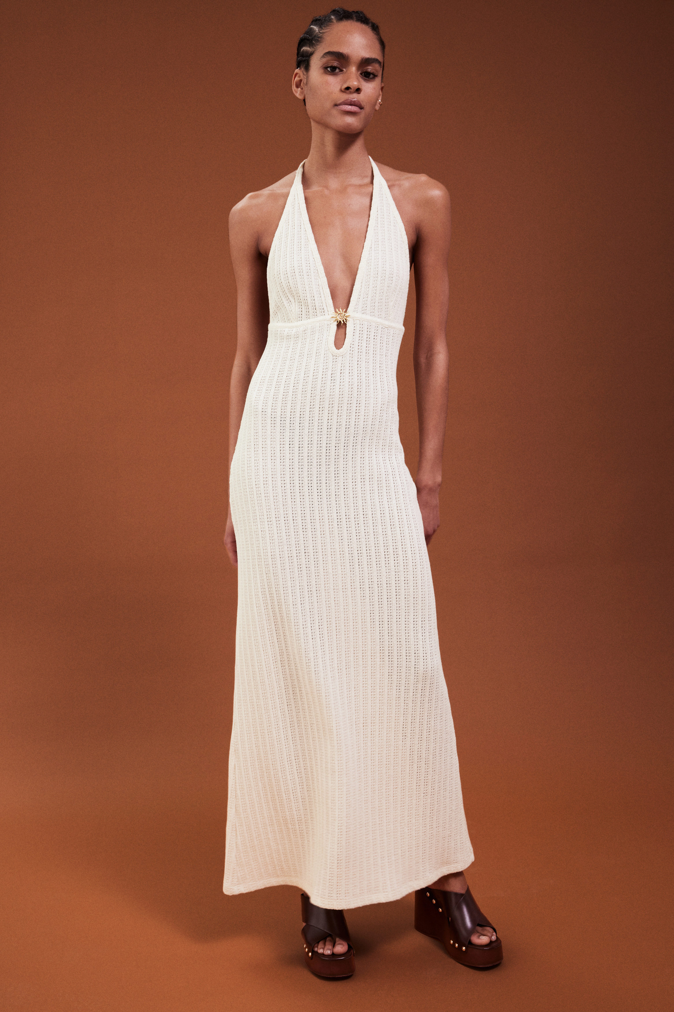 Embellished pointelle-knit dress Embellished pointelle-knit dress