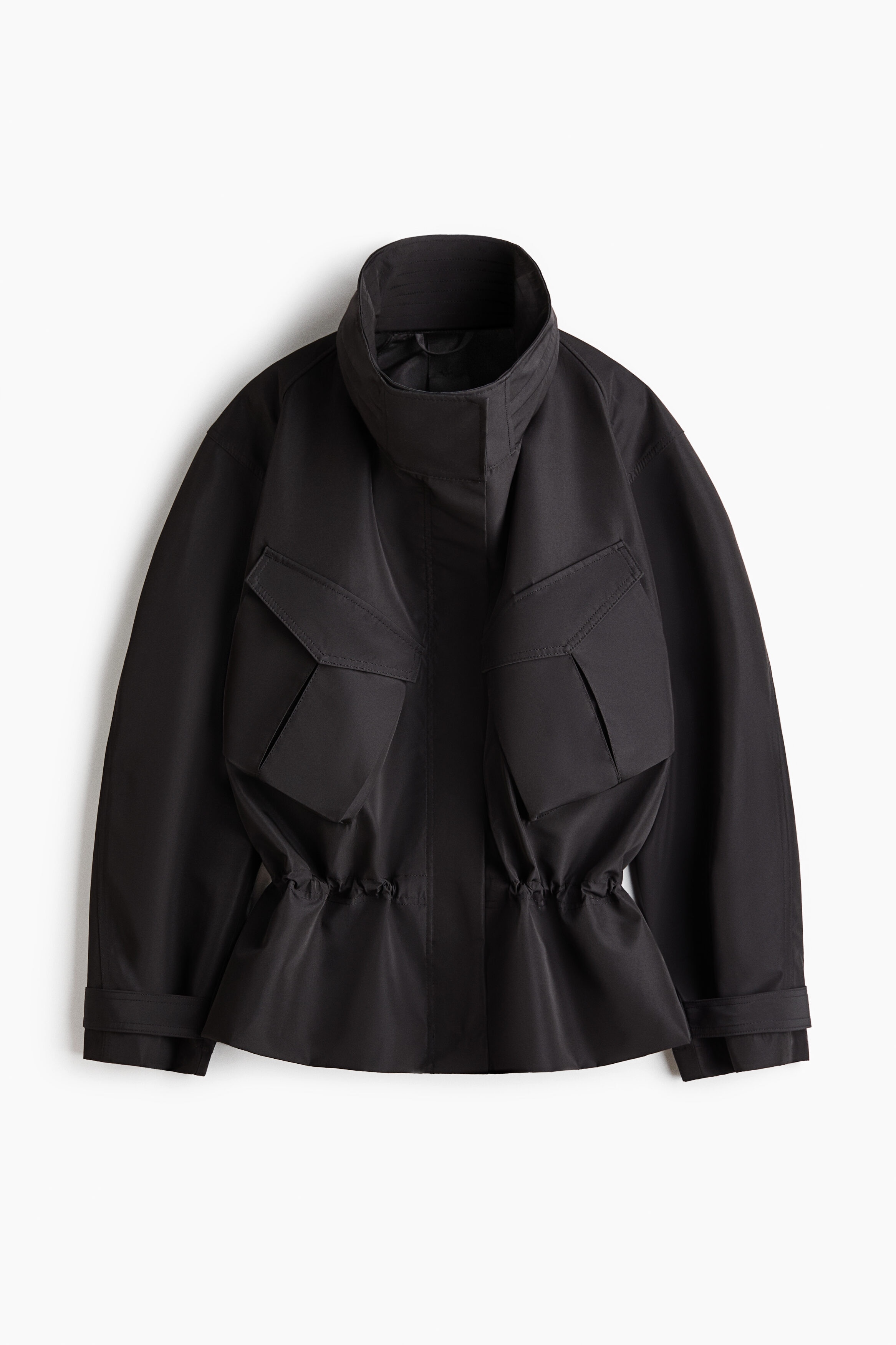 Hooded peplum jacket