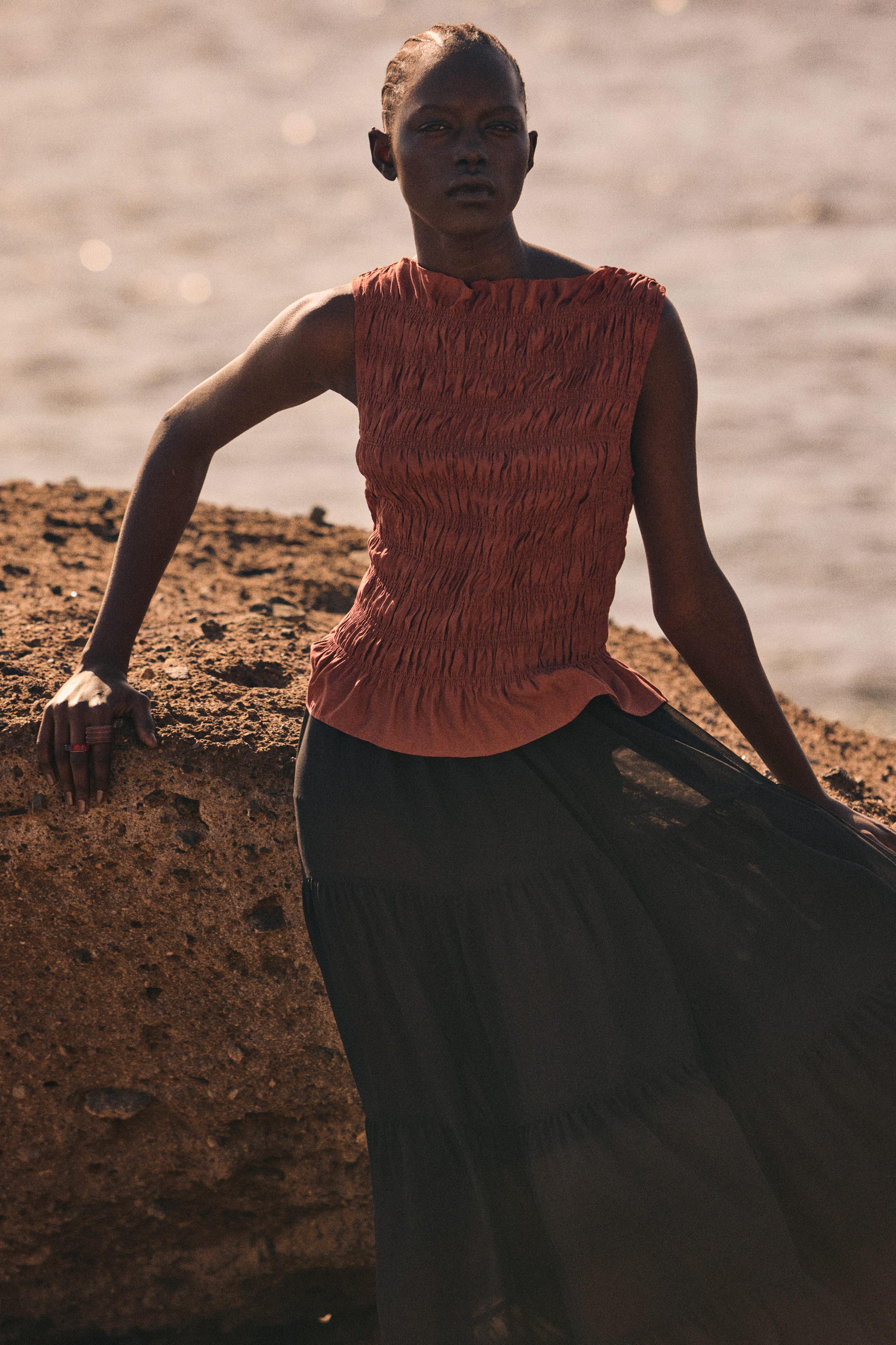 h&m top with smocking