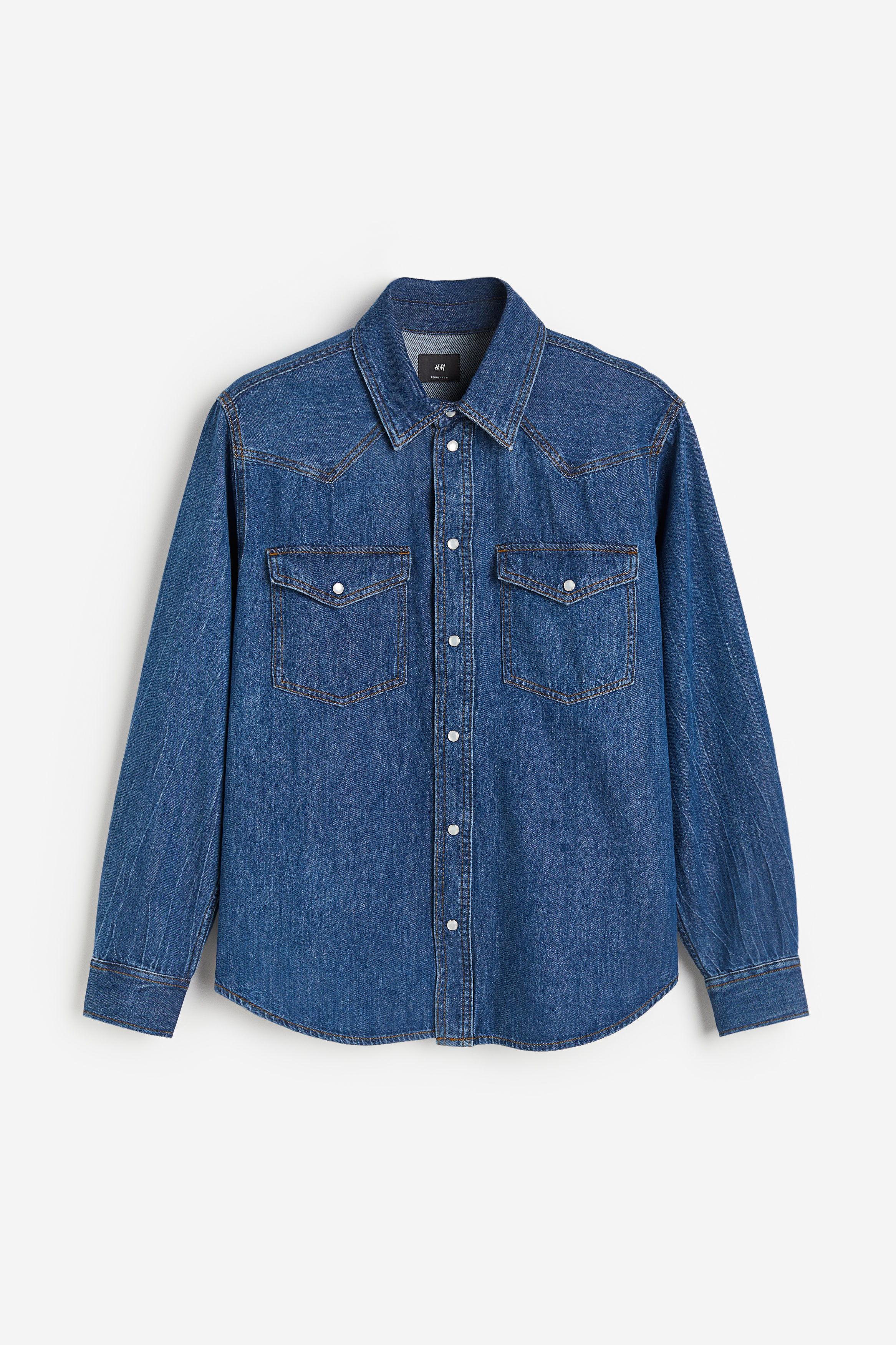 [ ] Regular Fit Denim Shirt ★大人気★ REGULAR FIT DENIM SHIRT - Mid-blue | ZARA United States