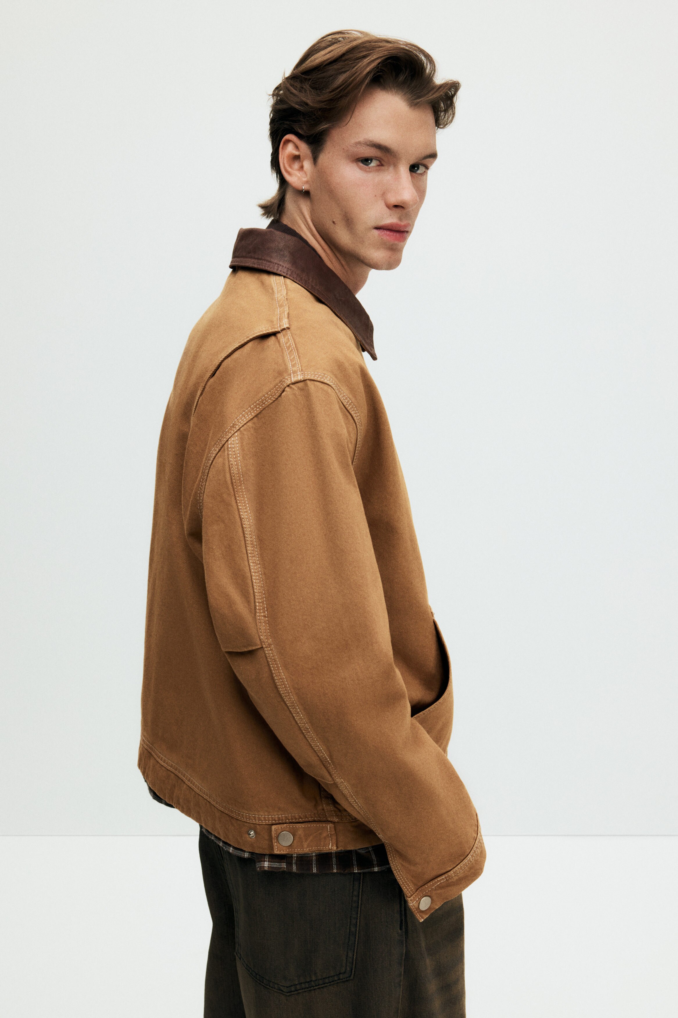 idem loose denim jacket ブラウン loose denim jacket – idem