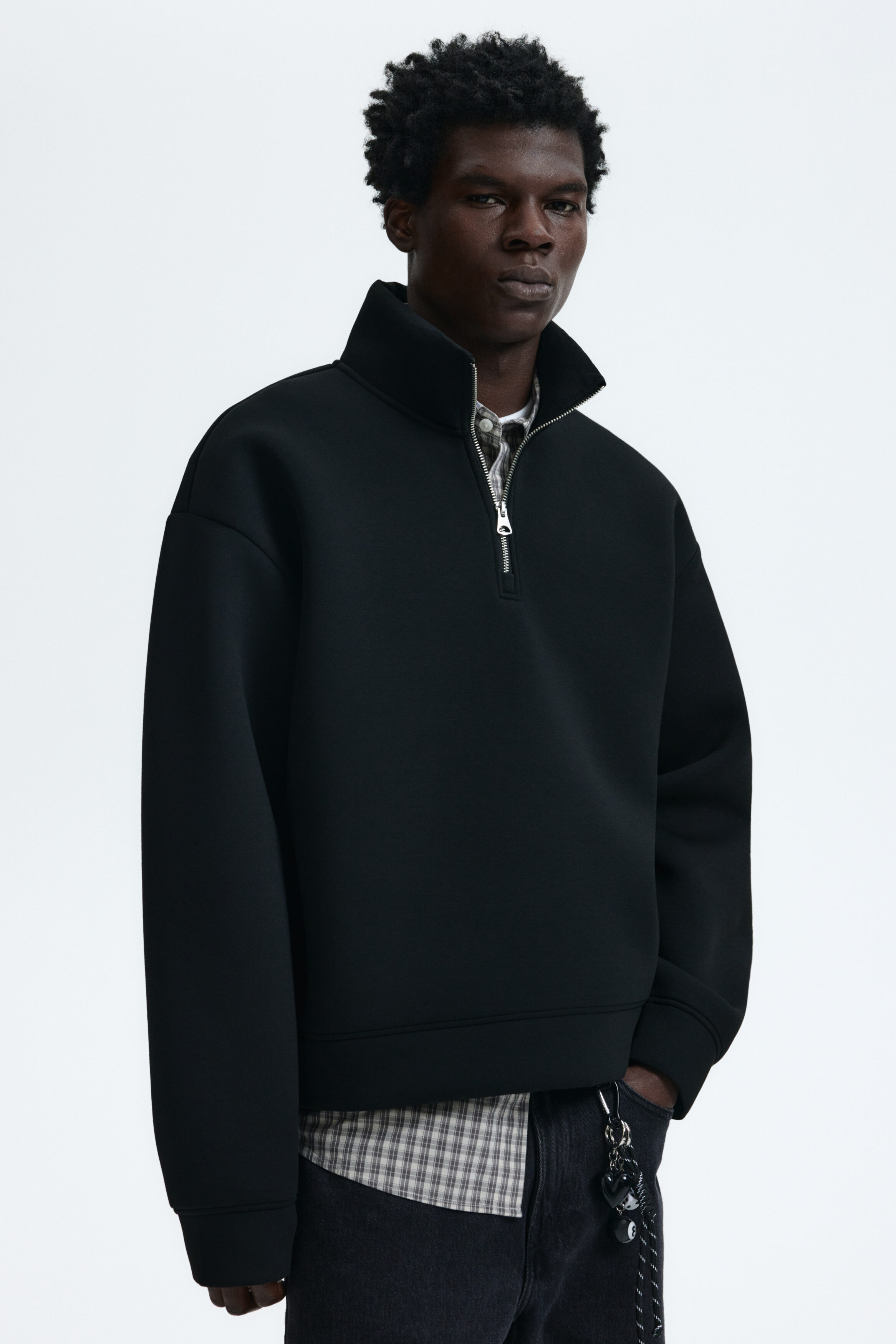 Loose Fit Zip-top scuba sweatshirt