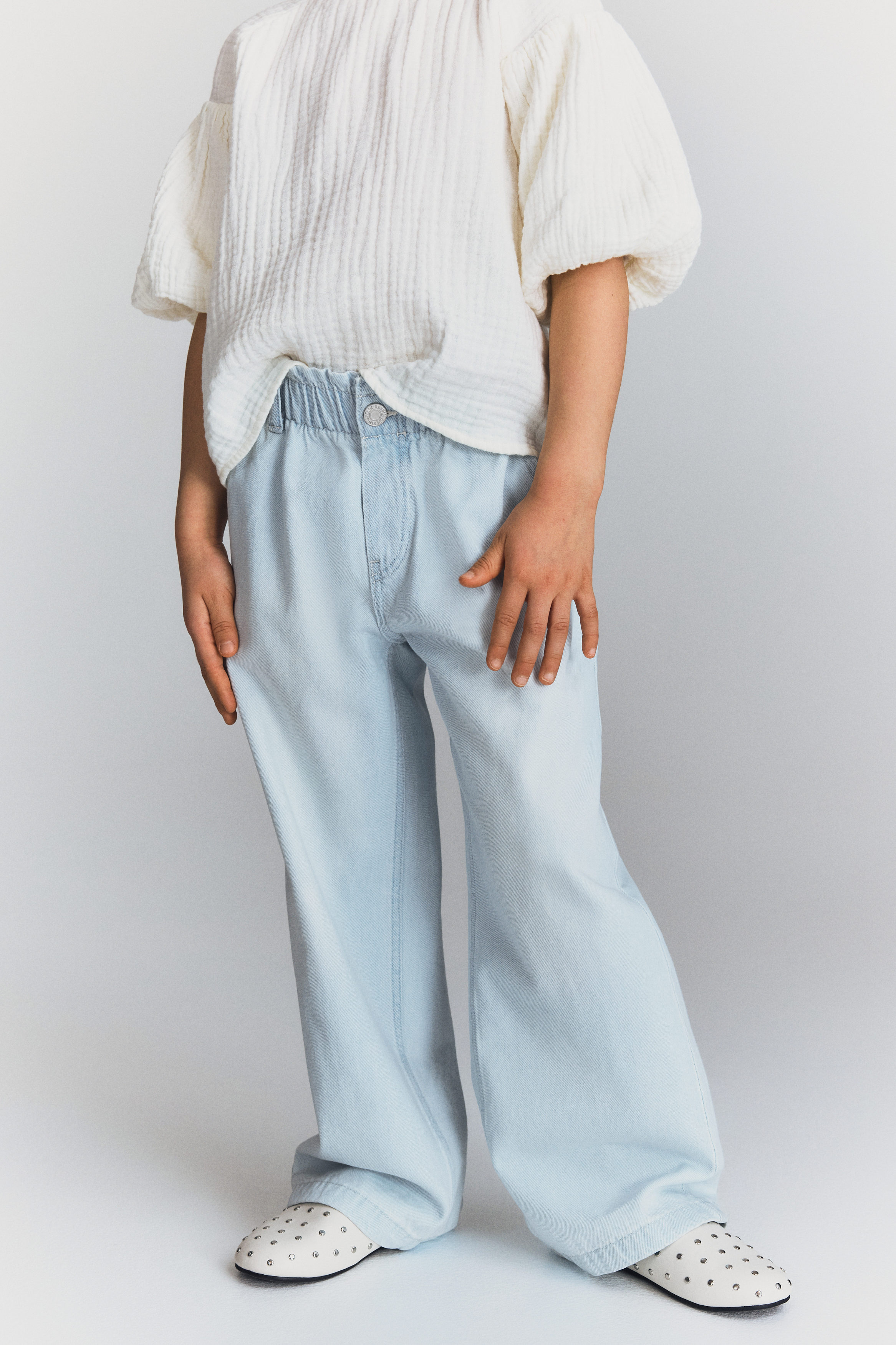 Wide Leg paper bag jeans